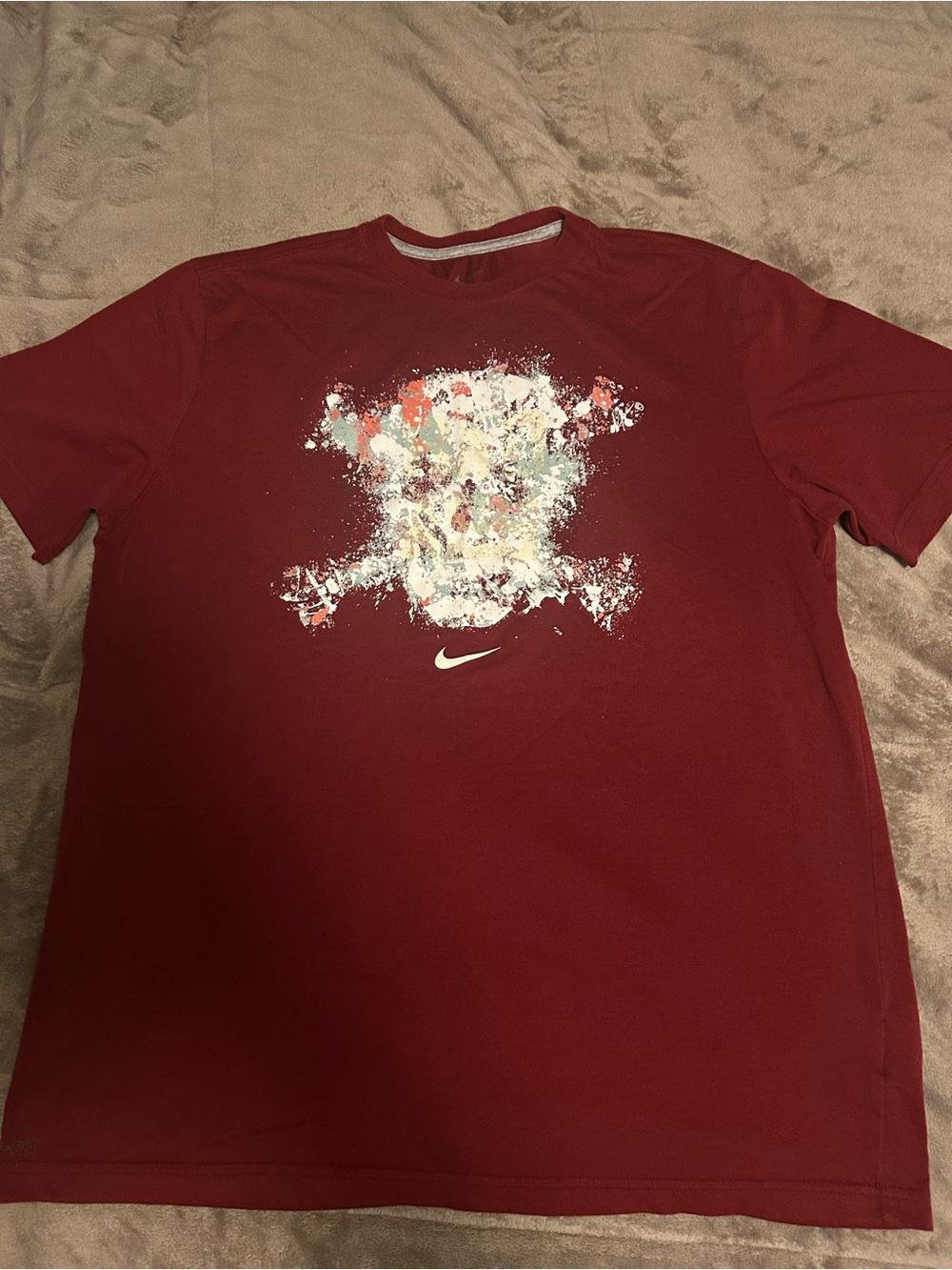 Nike Dri-FIT Red Skull Graphic T-Shirt Men’s XL Athletic Workout Tee
